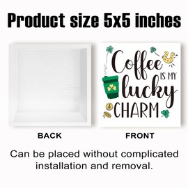 St Patricks Day Decorations Irish Blessing Gifts St. Patrick's Day Decor Irish Decor Green Shamrock Sign St Patricks Day Coffee Bar Decor Shamrock Gifts Home Farmhouse Sign Spring Decor 5 X 5 Inches