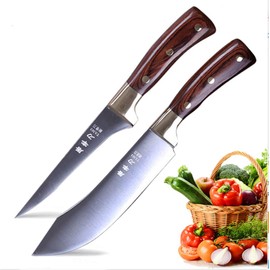 LIUZHANGYU Chef/Butcher Fish Knife Set, High Carbon Steel Hand Forged Boning Carving Knife For Kitchen,Camping,BBQ
