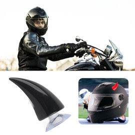 Devil Horns for Helmet, Colorful Motorcycle Helmet Devil Demon Horn with Suction Cup Decoration Accessories (Black)