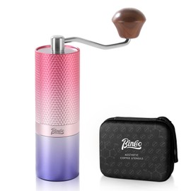 Bincoo Manual Coffee Grinder - rainbow Stainless Steel Conical Burr Coffee Grinder, Coffee Bean Grinder with Storage Bag, Hand Coffee Grinder with Adjustable Setting, for Espresso to French Press