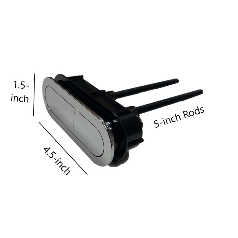 Chrome Oval Dual Flush Button (4.5-inch X 1.5-inch) (5-inch rods)