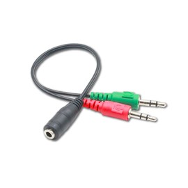 Master of Conversion Headset Conversion Cable 3.5mm 4 Poles (Female) - 3.5mm Stereo Mini (Male) + Microphone Input (Male) (1 piece) aa900012a01n0