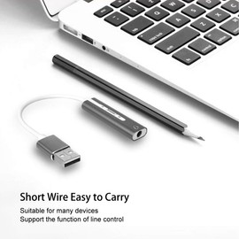 USB Sound Card, External Stereo USB Audio Sound Card with 3.5 mm Jack, Plug and Play, Aluminium Alloy 3.5 mm Jack Sound Card for All Computer Systems