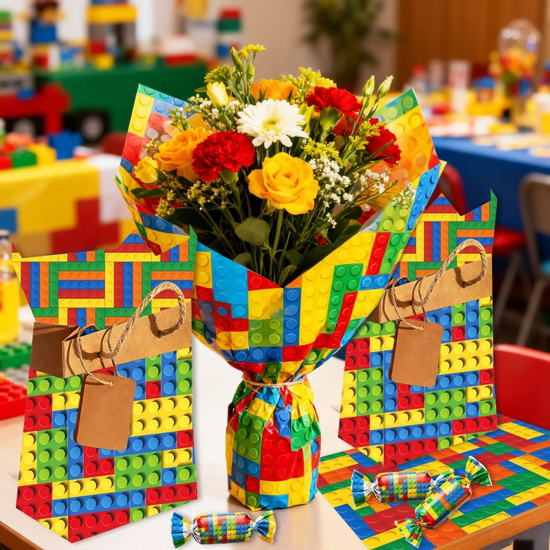 Building Block Wrapping Papers Blocks Wrap Paper Building Block Party