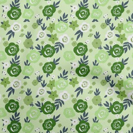 oneOone Velvet Light Green Fabric Floral Quilting Supplies Print Sewing Fabric by The Yard 58 Inch Wide