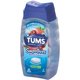 TUMS Smoothies Berry XStrength Antacid Chews, 60Ct
