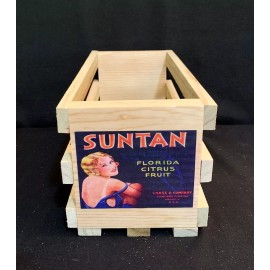 SUNTAN Shipping Crate Replica Storage Crate... Hand Made 12.5" x 6.5" x 5.5"