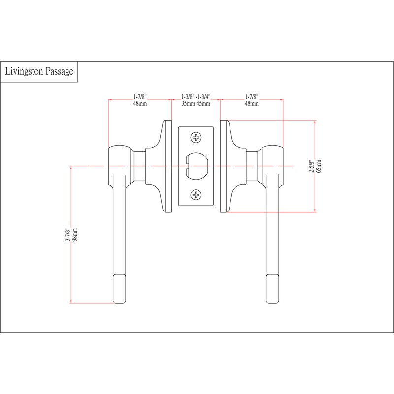 Designers Impressions Livingston Design Oil Rubbed Bronze Passage Door Lever
