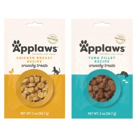 Applaws Natural Grain-Free Crunchy Cat Treats in 2 Flavor Bundle: 1 Tuna Fillet Recipe and 1 Chicken Breast (2 Bags Total, 2 Oz Each)