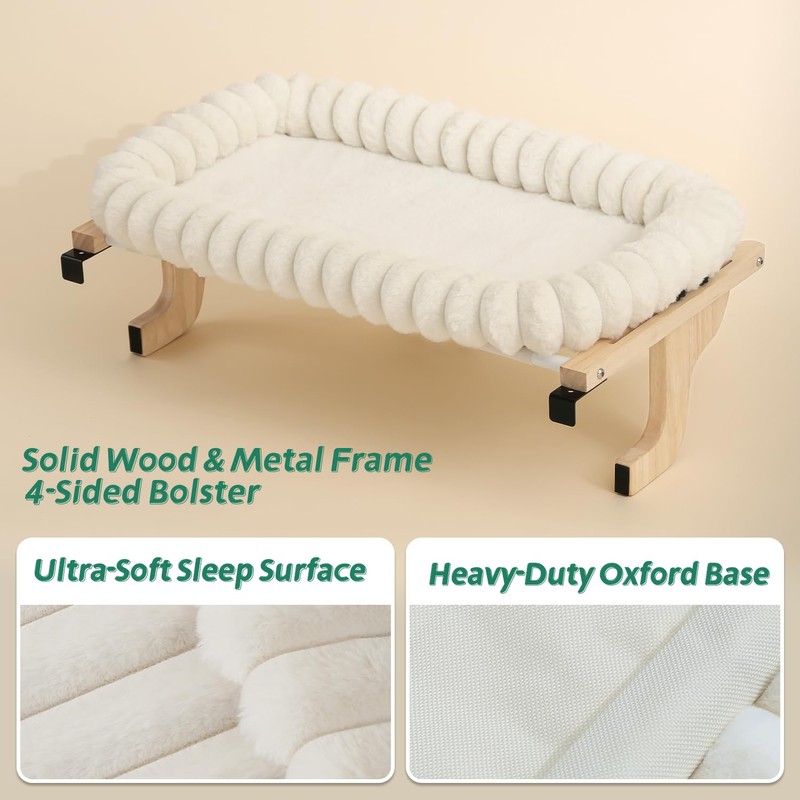 Zakkart SnugCloud Cat Window Perch with 4-Sided Bolster - Orthopedic