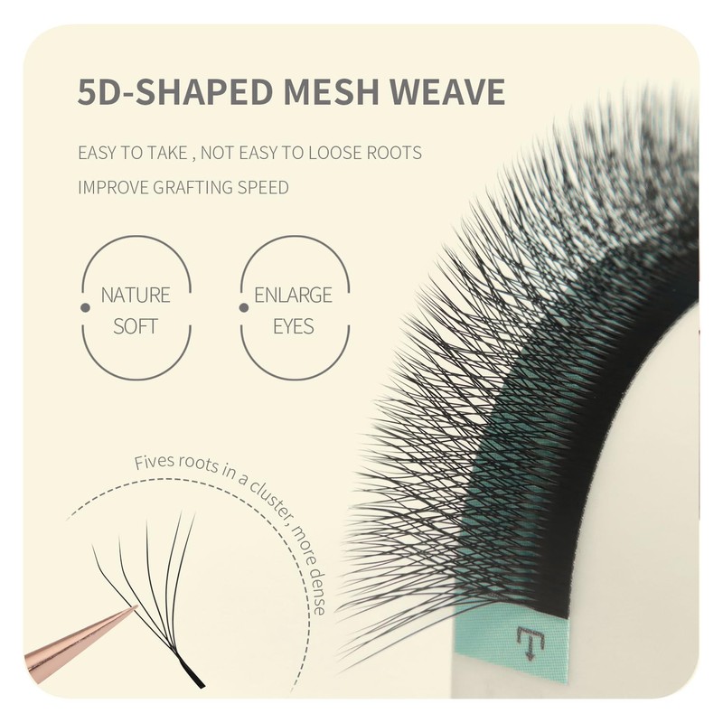 ANNAFRIS 5D Eyelash Extension Premade Fan W C Curl 8-15