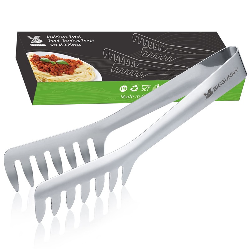 MSY BIGSUNNY 2 Pack Pasta Tong, Stainless Steel Food Tong