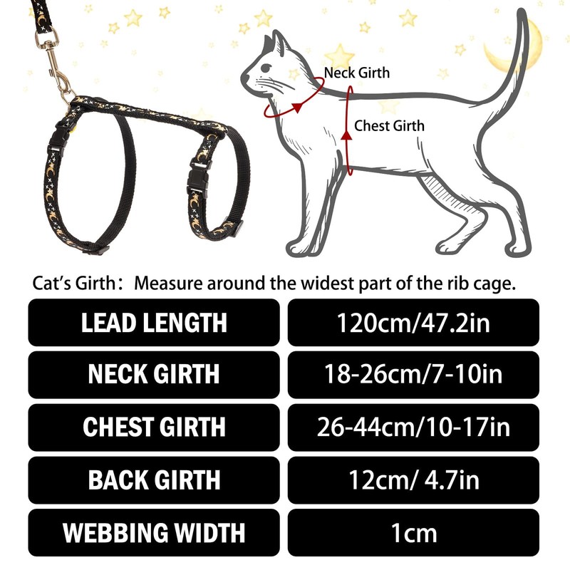 PUPTECK Adjustable Cat Harness and Leash Set Escape Proof Kitten