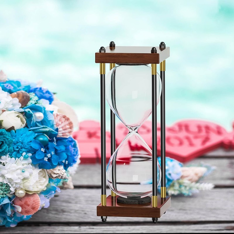 SuLiao Empty Hourglass Fillable, 10 Inch Large Black Wooden Frame