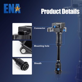 ENA Set of 4 Ignition Coil Pack with 4 Ignition Coil Connector Plug Harness Compatible with Ford Escape Fiesta Fusion Transit l4 1.6L 2013 2014 2015 2016-2019 Replacement for UF674 S2316