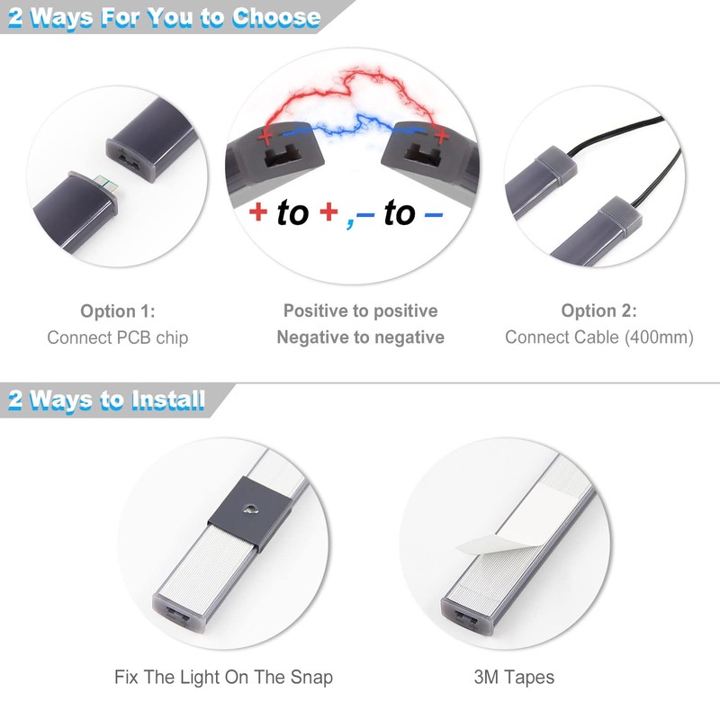 VST Dimmable Under Cabinet Lighting Kit,Hand Wave Activated, Plug in,Wired