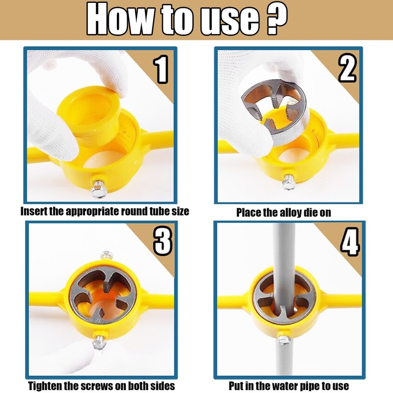 Treki 6Pcs PVC Pipe Thread Maker Tool, Plastic Pipe Round