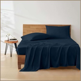 Incredible Bedding 3/4 Full Bunk-42"x80" 4 PC Sheet Set-100% Microfiber Bedding Sheets & Pillowcases-Hotel Luxury, Extra Soft, Cooling Bed Sheets-Deep Pocket up to 10 Inch-(3/4 Full Bunk,Navy Blue)