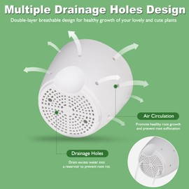 Vanslogreen 6 Inch Orchid Pots with Holes, 2 Pack Self Watering Planters for Orchids Plastic Orchid Pot Plant Flower Pots for Orchids Indoor Outdoor (White with Brown)