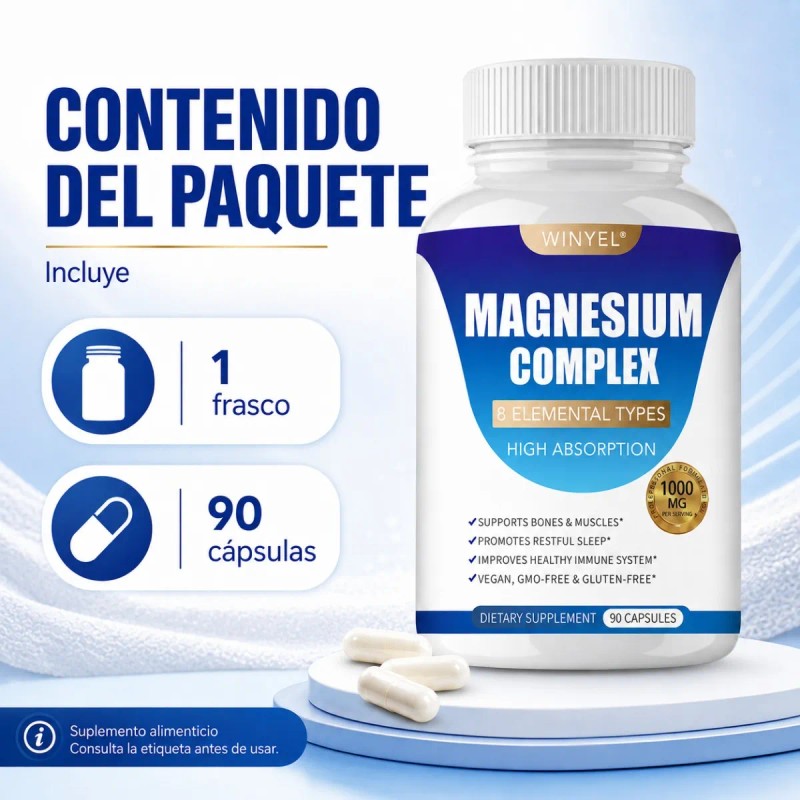 Magnesio Complejo Ocho Tipos Fórmula Nutricional Diaria Plus