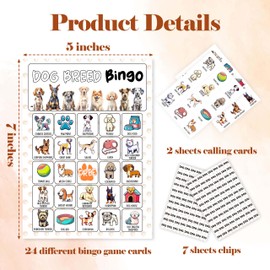 Dog Games Bingo Cards, Puppy Theme Bingo Game, Pet Game for Family Friends Large Multiplayer Group Activities, Dog Party Birthday Favors Gifts -10
