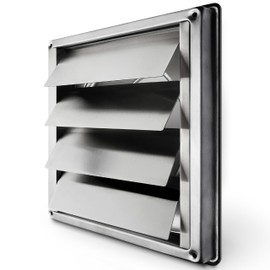 calimaero® VKE 5" Inch Dryer Vent Cover – Outdoor Stainless Steel Grille with Moving Flaps – Fits Only with Metal Ducts for HVAC & Dryer Systems