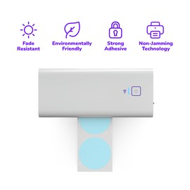 Rollo Circle Thermal Labels 2 Inch - Roll of 1,000 Round Sticker Labels - Multi-Purpose Direct Thermal Printer Stickers 2x2 (Blue)