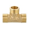 sourcing map Brass Tee Pipe Fitting, G3/4" x G3/4" x