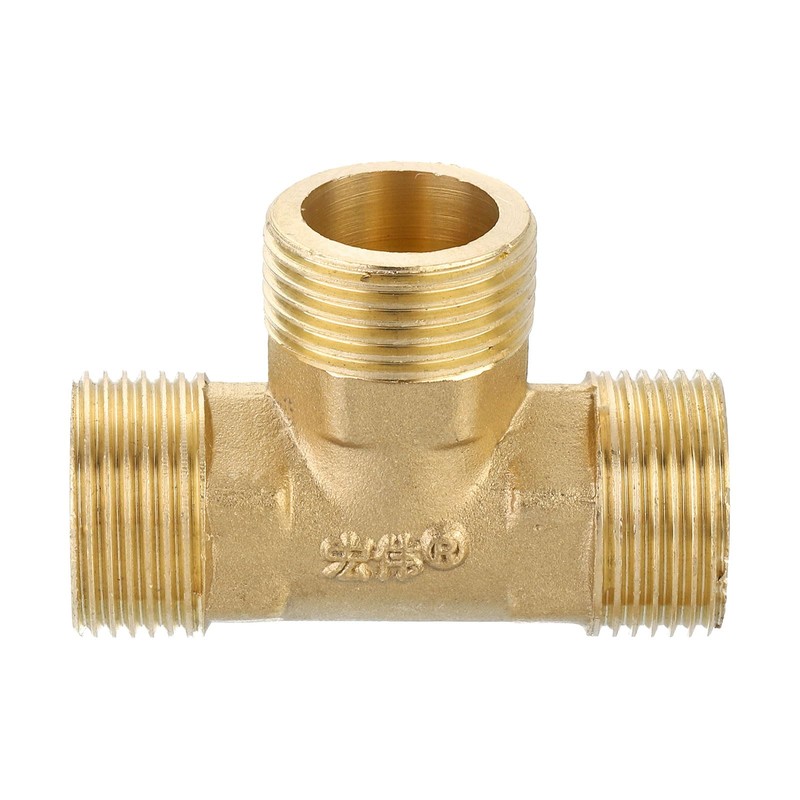 sourcing map Brass Tee Pipe Fitting, G3/4" x G3/4" x
