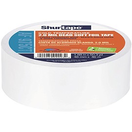 Shurtape AF 975CT Cold Temperature Aluminum Foil Tape, 48mm x 46m, Silver, 1 Roll (232032)