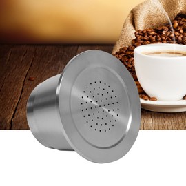 Reusable Coffee Capsule for Nespresso, Food Grade Stainless Steel Refillable Coffee Capsule with Spoon, 4 to 5g for Nespresso Machine