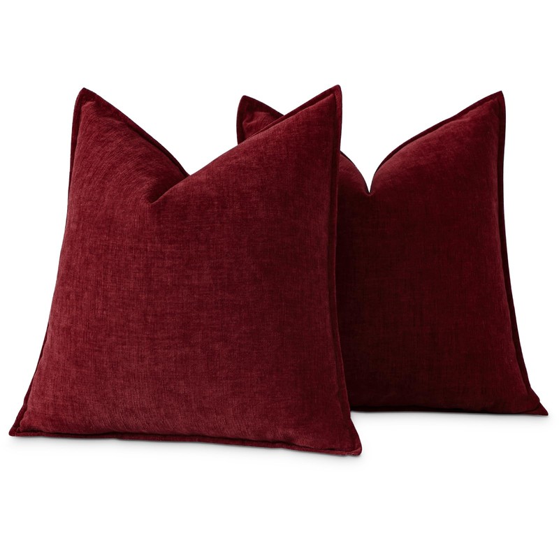 Sungeek Set of 2 Soft Chenille Cushion Covers 45x45cm Square