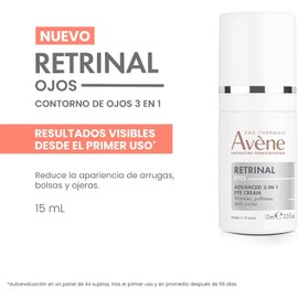 Avene Retrinal Crema Contorno de Ojos 3 en 1 Reduce Apariencia de Arrugas