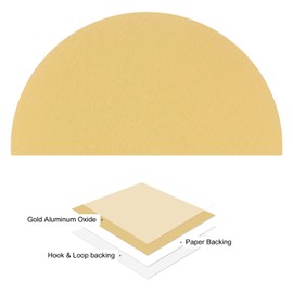 Kozelo 25pcs No Hole Sanding Discs- [ 8 Inch 150 Grit ] Round Hook and Loop Grip Sanding Pads Sheet Sandpaper for Automotive Woodworking Metal Polishing Use| Gold, Aluminum Oxide