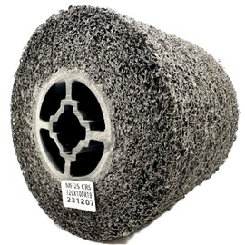 Pro-Graad Multi-Finishing Wheel 2S Coarse – 4.5” x 4” x 3/4” Quad Keyway (120x100x19mm) Silicon Carbide – for #3 Finish on Stainless Steel - Finishing Convolute Burnishing Abrasive Drawing Wheel Drum