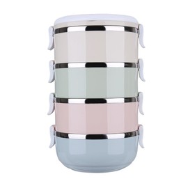 Dog Travel Bowl, Dog Travel Bag, 27 x 16 x 15, 4 Tier Portable Travel Bento Bowls Set Stainless Steel for Student Office Workers