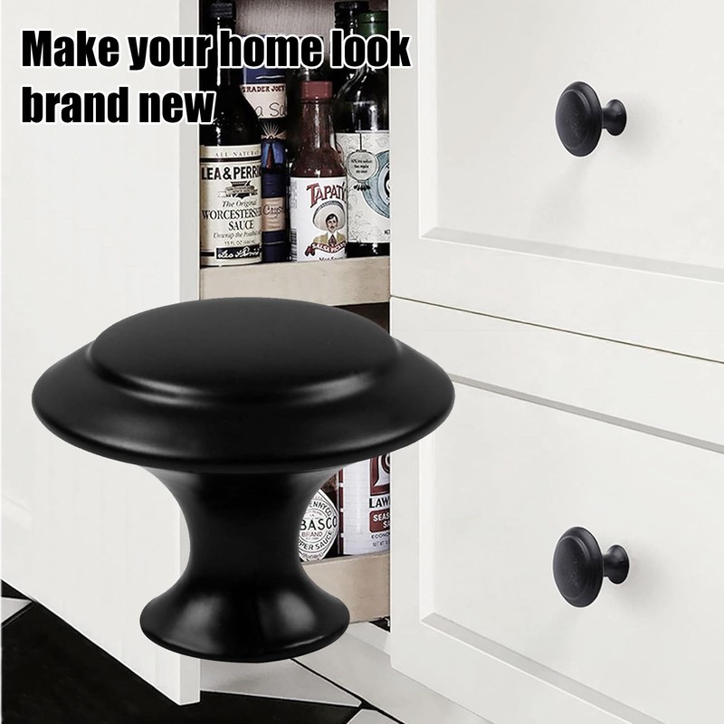 Kitchen Cabinet Knobs ，Cabinet Knobs, 25Pcs Black Cabinet Knobs, Durable
