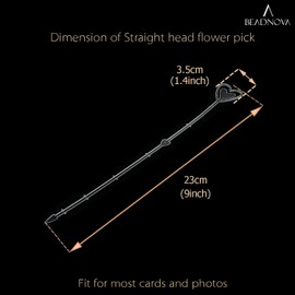 BEADNOVA Floral Pick Card Holder 50pcs 10inch Plastic Straight Head Flower Pick Card Holder for Floral Arrangement Bouquet Wedding Decoration (Heart Shape Head)