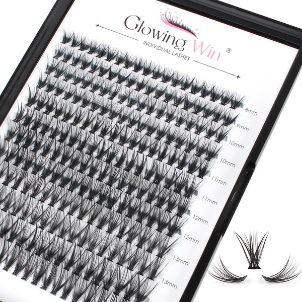 Glowingwin Individual Lashes 228 PCS Cluster Lashes Volume False Eyelashes