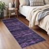 Siiloom 2x5 Purple White Modern Abstract Runner Rug for Hallways,