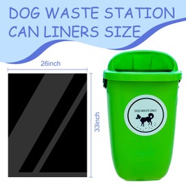 Dinifee 1 Packs 50pcs Black Dog Waste Bags 26" W x 33" l Dog Waste Station Can Liners Heavy Duty Thick Large Poop Bags for Pet Refill Rolls for Doggy Pet Outdoor