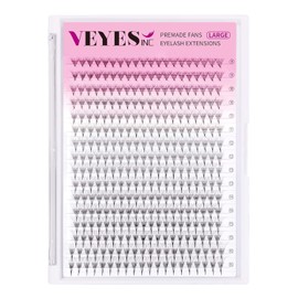 VEYES INC Premade Fan Eyelash Extensions 3D-14D 9-16mm Mixed Length C D curl，Professional Supplies for Lash Techs (8D,0.05D 9-16mm)