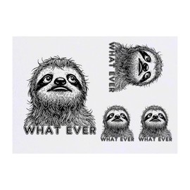 Azeeda 4 x 'Was auch immer Faultier' Temporäre Tattoos - Wasserfest, Hautfreundlich & Ungiftig · Transfers in Verschiedenen Größen (TO00083400)
