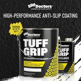 Tuff Grip Anti-Slip Paint for Ramps, Floors, Decks & Stairs – Durable Non-Skid Coating for Enhanced Traction (Black)