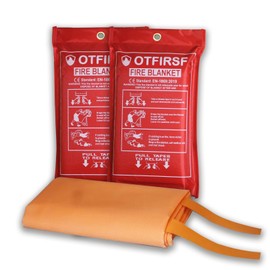 OTFIRSF Emergency Fire Blanket for Home and Kitchen-Orange-A 2 Pack 39.3"x39.3" Silicone Fiberglass Fire Blankets Emergency for House Fireplace, Grill, BBQ,Camping,Warehouse Emergency Survival Safety