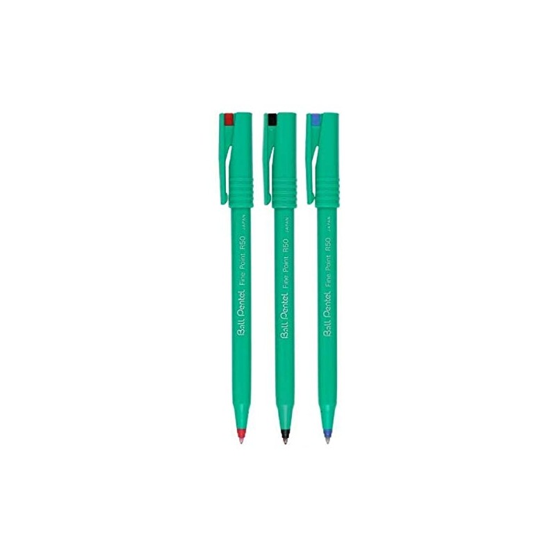 Pentel Assorted Colour Pack R50 Rollerball Ball Pen Pens Fine