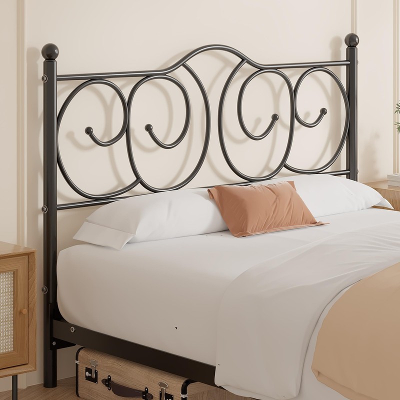 VECELO Metal Full Size Headboard, Heavy Duty Curved Headboard Only