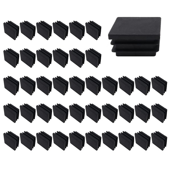 50pcs NUZAMAS Square End Caps Black Plastic 35x35mm Plastic Plugs