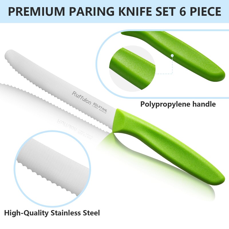 Ruffulon Vegetable and fruit knife set of six, high carbon