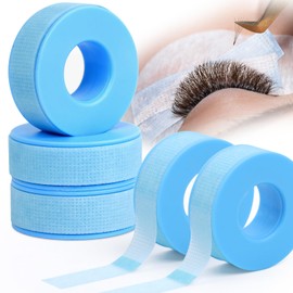 EMEDA Silicone Lash Tape for Eyelash Extensions - Gel Eyelash Tape for Sensitive Skin to Make Up/Lips/Eye Shadow/DIY/Salon Easy Tear Microporous Breathable Lash Extension Supplies (Blue 5 Rolls)